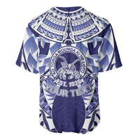 Personalised Tonga Queen Salote College Baseball Jersey Centenary Navy Version LT05 - Polynesian Pride