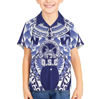 Personalised Tonga Queen Salote College Hawaiian Shirt Centenary Navy Version