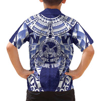 Personalised Tonga Queen Salote College Hawaiian Shirt Centenary Navy Version