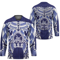 Personalised Tonga Queen Salote College Hockey Jersey Centenary Navy Version LT05 - Polynesian Pride