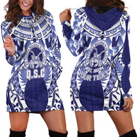 Personalised Tonga Queen Salote College Hoodie Dress Centenary Navy Version LT05 - Polynesian Pride