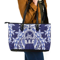 Tonga Queen Salote College Leather Tote Bag Centenary Navy Version LT05 - Polynesian Pride