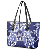 Tonga Queen Salote College Leather Tote Bag Centenary Navy Version LT05 - Polynesian Pride