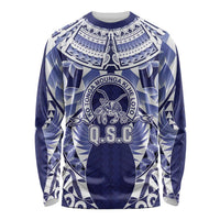 Personalised Tonga Queen Salote College Long Sleeve Shirt Centenary Navy Version LT05 Unisex Navy - Polynesian Pride