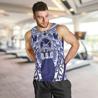 Personalised Tonga Queen Salote College Men Tank Top Centenary Navy Version LT05 Navy - Polynesian Pride