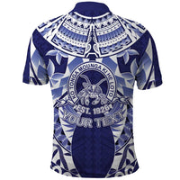 Personalised Tonga Queen Salote College Polo Shirt Centenary Navy Version LT05 - Polynesian Pride