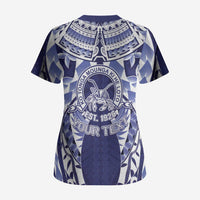 Personalised Tonga Queen Salote College Scrub Top Centenary Navy Version LT05 - Polynesian Pride