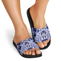 Tonga Queen Salote College Slide Sandals Centenary Navy Version LT05 - Polynesian Pride