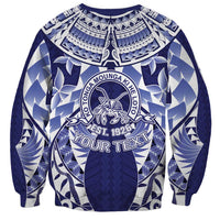 Personalised Tonga Queen Salote College Sweatshirt Centenary Navy Version LT05 - Polynesian Pride