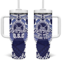 Personalised Tonga Queen Salote College Tumbler With Handle Centenary Navy Version LT05 One Size: 40 oz Navy - Polynesian Pride