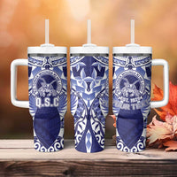 Personalised Tonga Queen Salote College Tumbler With Handle Centenary Navy Version LT05 - Polynesian Pride