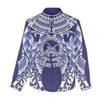 Personalised Tonga Queen Salote College Women Casual Shirt Centenary Navy Version LT05 - Polynesian Pride