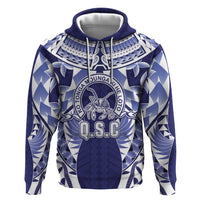 Personalised Tonga Queen Salote College Zip Hoodie Centenary Navy Version LT05 Pullover Hoodie Navy - Polynesian Pride