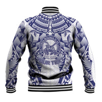 Personalised Tonga Queen Salote College Baseball Jacket Centenary White Version LT05 - Polynesian Pride