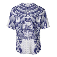 Personalised Tonga Queen Salote College Baseball Jersey Centenary White Version LT05 - Polynesian Pride