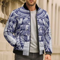 Personalised Tonga Queen Salote College Bomber Puffer Jacket Centenary White Version LT05 - Polynesian Pride