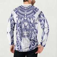 Personalised Tonga Queen Salote College Button Sweatshirt Centenary White Version LT05 - Polynesian Pride
