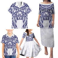Personalised Tonga Queen Salote College Family Matching Puletasi and Hawaiian Shirt Centenary White Version LT05 - Polynesian Pride