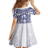 Personalised Tonga Queen Salote College Kid Short Sleeve Dress Centenary White Version LT05 - Polynesian Pride