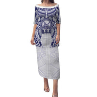 Personalised Tonga Queen Salote College Puletasi Centenary White Version LT05 Long Dress White - Polynesian Pride