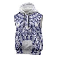 Personalised Tonga Queen Salote College Sleeveless Hoodie Centenary White Version LT05 White - Polynesian Pride