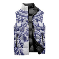 Personalised Tonga Queen Salote College Sleeveless Puffer Jacket Centenary White Version LT05 - Polynesian Pride