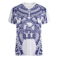 Personalised Tonga Queen Salote College Women V-Neck T-Shirt Centenary White Version LT05 Female White - Polynesian Pride