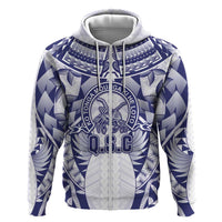 Personalised Tonga Queen Salote College Zip Hoodie Centenary White Version LT05 Zip Hoodie White - Polynesian Pride