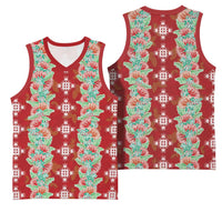 Hawaii Ohia Lehua Basketball Jersey Tropical Vibes Crimson LT05 - Polynesian Pride