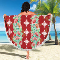 Hawaii Ohia Lehua Beach Blanket Tropical Vibes Crimson LT05 - Polynesian Pride