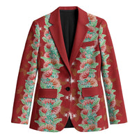 Hawaii Ohia Lehua Blazer Tropical Vibes Crimson LT05 Unisex Crimson - Polynesian Pride