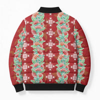 Hawaii Ohia Lehua Bomber Puffer Jacket Tropical Vibes Crimson LT05 - Polynesian Pride
