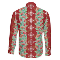 Hawaii Ohia Lehua Family Matching Puletasi and Hawaiian Shirt Tropical Vibes Crimson