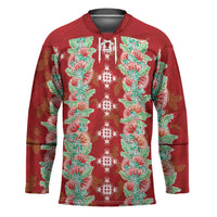 Hawaii Ohia Lehua Hockey Jersey Tropical Vibes Crimson LT05 Unisex Crimson - Polynesian Pride