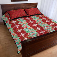 Hawaii Ohia Lehua Quilt Bed Set Tropical Vibes Crimson LT05 - Polynesian Pride