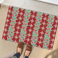 Hawaii Ohia Lehua Rubber Doormat Tropical Vibes Crimson LT05 - Polynesian Pride