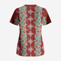 Hawaii Ohia Lehua Scrub Top Tropical Vibes Crimson LT05 - Polynesian Pride