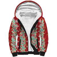 Hawaii Ohia Lehua Sherpa Hoodie Tropical Vibes Crimson LT05 Unisex Crimson - Polynesian Pride