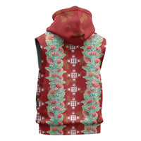Hawaii Ohia Lehua Sleeveless Hoodie Tropical Vibes Crimson LT05 - Polynesian Pride