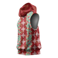 Hawaii Ohia Lehua Sleeveless Hoodie Tropical Vibes Crimson LT05 - Polynesian Pride