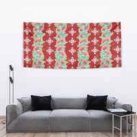 Hawaii Ohia Lehua Tapestry Tropical Vibes Crimson LT05 - Polynesian Pride