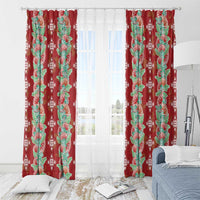 Hawaii Ohia Lehua Window Curtain Tropical Vibes Crimson LT05 - Polynesian Pride