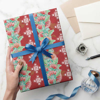 Hawaii Ohia Lehua Wrapping Paper Tropical Vibes Crimson LT05 - Polynesian Pride