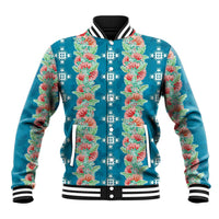 Hawaii Ohia Lehua Baseball Jacket Tropical Vibes Teal LT05 Unisex Teal - Polynesian Pride