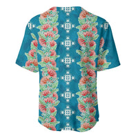 Hawaii Ohia Lehua Baseball Jersey Tropical Vibes Teal LT05 - Polynesian Pride