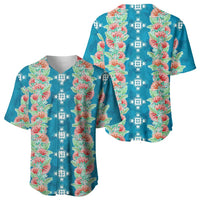 Hawaii Ohia Lehua Baseball Jersey Tropical Vibes Teal LT05 - Polynesian Pride
