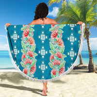 Hawaii Ohia Lehua Beach Blanket Tropical Vibes Teal LT05 - Polynesian Pride