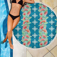 Hawaii Ohia Lehua Beach Blanket Tropical Vibes Teal LT05 - Polynesian Pride