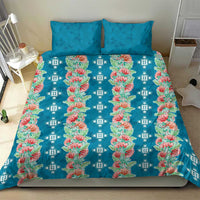 Hawaii Ohia Lehua Bedding Set Tropical Vibes Teal LT05 - Polynesian Pride