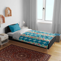 Hawaii Ohia Lehua Bedding Set Tropical Vibes Teal LT05 - Polynesian Pride